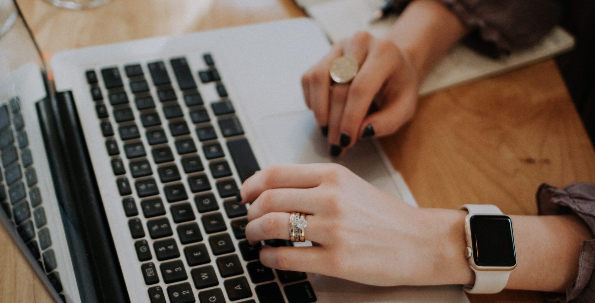 woman sitting at computer